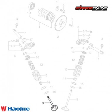 VALVULA ESCAPE HAOJUE NK150 DL160 DR160S